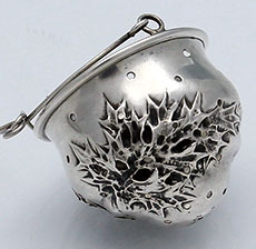 Gorham sterling spout strainer with thistles